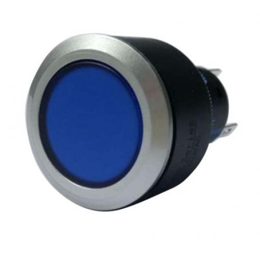 RS PRO Tlačítkový spínač, řada: KPB22 IP65 SPDT Panel Okamžité Osvětlené 22.2 mm 5 A, barva LED: Modrá 36 V dc 250 V ac
