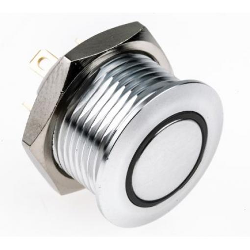 RS PRO Tlačítkový spínač, řada: MPB16 IP67 SPST Panel Okamžité Osvětlené 16 mm 2 A, barva LED: Červená 36 V dc