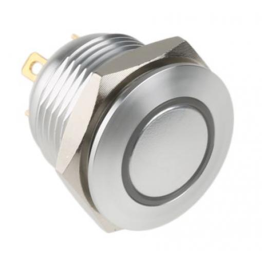 RS PRO Tlačítkový spínač, řada: MPB16 IP67 SPST Panel Okamžité Osvětlené 16 mm 2 A, barva LED: Bílá 36 V dc
