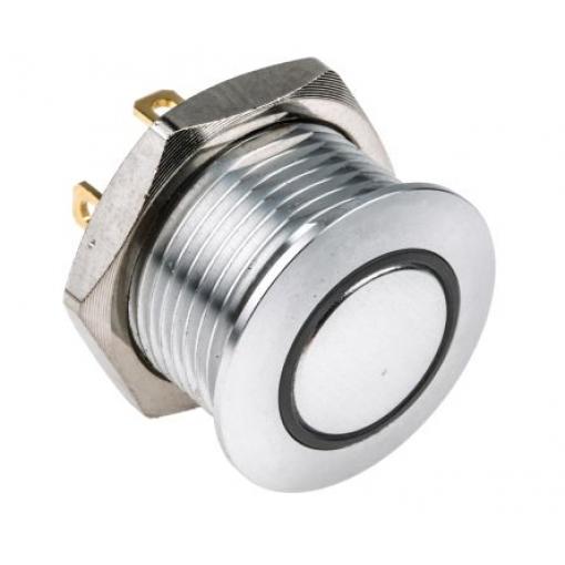 RS PRO Tlačítkový spínač, řada: MPB16 IP67 SPST Panel Okamžité Osvětlené 16 mm 2 A, barva LED: Žlutá 36 V dc