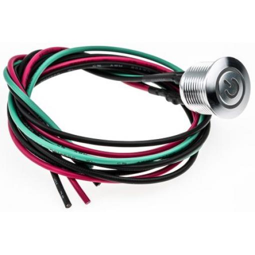 RS PRO Tlačítkový spínač, řada: MPB16 IP67 SPST Panel Okamžité Osvětlené 16 mm 2 A, barva LED: Bílá 36 V dc