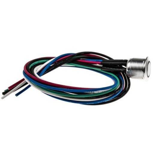 RS PRO Tlačítkový spínač, řada: MPB16 IP67 SPST Panel Okamžité Osvětlené 16 mm 2 A, barva LED: Modrá, Zelená, Červená 36