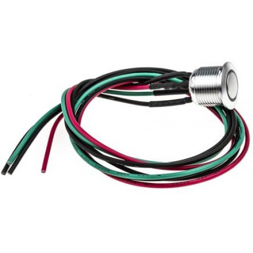 RS PRO Tlačítkový spínač, řada: MPB16 IP67 SPST Panel Okamžité Osvětlené 16 mm 2 A, barva LED: Zelená 36 V dc