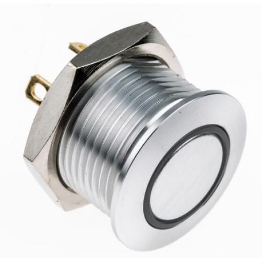 RS PRO Tlačítkový spínač, řada: MPB16 IP67 SPST Panel Okamžité Osvětlené 16 mm 2 A, barva LED: Zelená, Červená 36 V dc