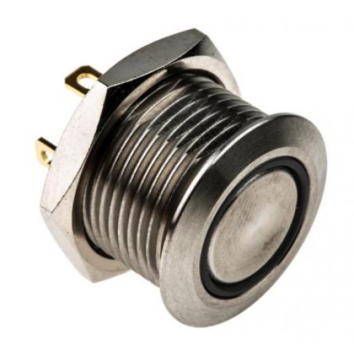 RS PRO Tlačítkový spínač, řada: MPB16 IP67 SPST Panel Okamžité Osvětlené 16 mm 2 A, barva LED: Zelená 36 V dc
