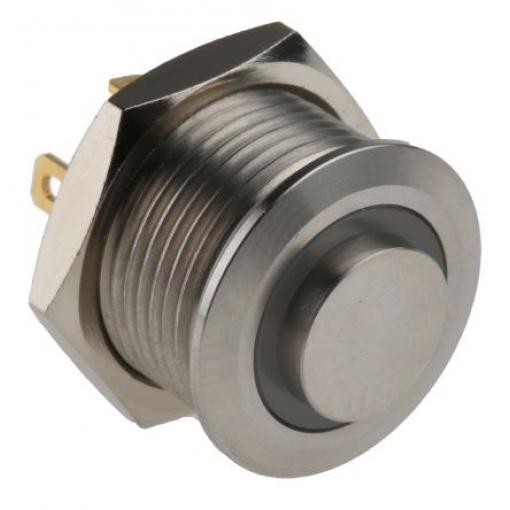 RS PRO Tlačítkový spínač, řada: MPB16 IP67 SPST Panel Okamžité Osvětlené 16 mm 2 A, barva LED: Žlutá 36 V dc