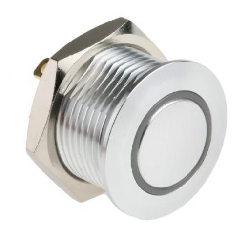 RS PRO Tlačítkový spínač, řada: MPB16 IP67 SPST Panel Okamžité Osvětlené 16 mm 2 A, barva LED: Červená, Zelená 36 V dc