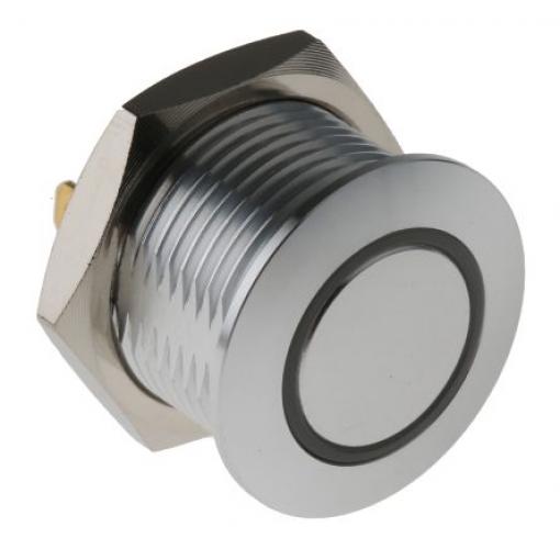 RS PRO Tlačítkový spínač, řada: MPB16 IP67 SPST Panel Okamžité Osvětlené 16 mm 2 A, barva LED: Modrá, Zelená, Červená 36