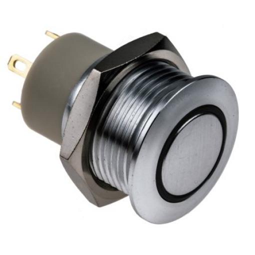 RS PRO Tlačítkový spínač, řada: MPB16 IP67 SPST Panel Blokování Osvětlené 16 mm 2 A, barva LED: Modrá 36 V dc