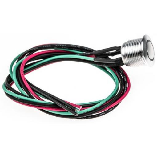 RS PRO Tlačítkový spínač, řada: MPB16 IP67 SPST Panel Okamžité Osvětlené 16 mm 2 A, barva LED: Zelená 36 V dc
