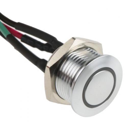 RS PRO Tlačítkový spínač, řada: MPB16 IP67 SPST Panel Okamžité Osvětlené 16 mm 2 A, barva LED: Žlutá 36 V dc