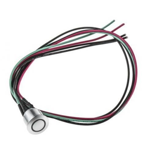 RS PRO Tlačítkový spínač, řada: MPB16 IP67 SPST Panel Okamžité Osvětlené 16 mm 2 A, barva LED: Zelená 36 V dc