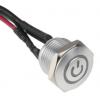 RS PRO Tlačítkový spínač, řada: MPB16 IP67 SPST Panel Okamžité Osvětlené 16 mm 2 A, barva LED: Zelená 36 V dc