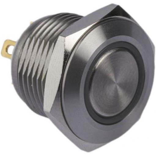 RS PRO Tlačítkový spínač, řada: MPB16 IP67 SPST Panel Okamžité Osvětlené 16 mm 2 A, barva LED: Modrá 36 V dc