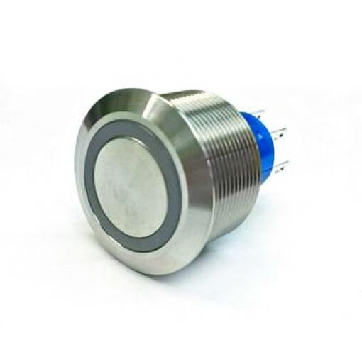 RS PRO Tlačítkový spínač, řada: MPB22 IP67 DPDT Panel Okamžité Osvětlené 25.2 mm 5 A, barva LED: Bílá 36 V dc 250 V ac