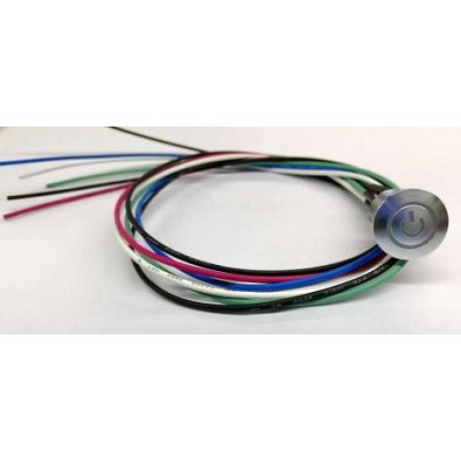 RS PRO Tlačítkový spínač IP67 SPST Panel Okamžité Osvětlené 16 mm 2 A, barva LED: Modrá, Zelená, Červená 36 V dc