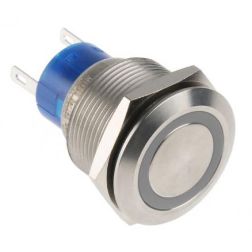 RS PRO Tlačítkový spínač, řada: MPB22 IP67 SPDT Panel Okamžité Osvětlené 22.2 mm 5 A, barva LED: Žlutá 36 V dc 250 V ac