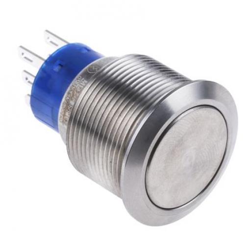 RS PRO Tlačítkový spínač, řada: MPB22 IP67 DPDT Panel Okamžité 22.2 mm 5 A 12 V