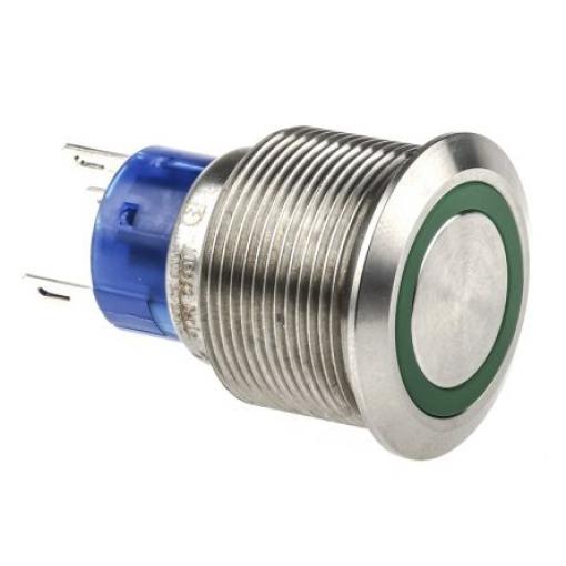 Tlačítkový spínač IP67 SPDT Montáž do panelu osvětlený 3 A, 5 A