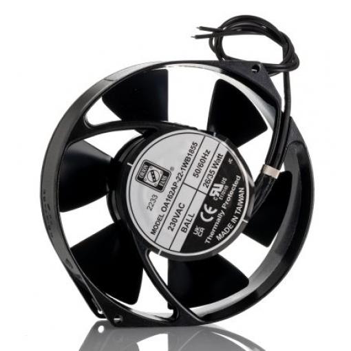 RS PRO Axiální ventilátor, řada: OA162, průtok vzduchu: 356.8 m³/h 42 W 230V ac IP55 172 mm 150mm 55 mm
