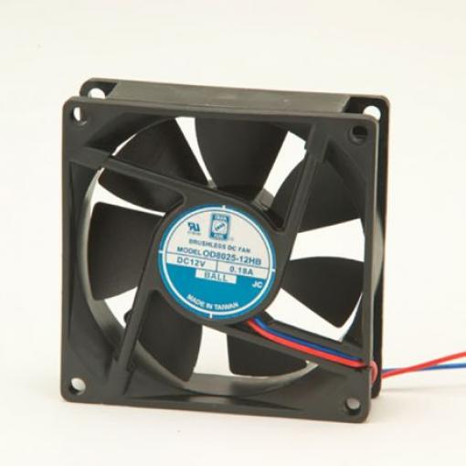 RS PRO Axiální ventilátor, řada: OD8025, průtok vzduchu: 68 m³/h 1.8 W 12 V dc 180 mA IP55 80 mm 80 mm 25 mm