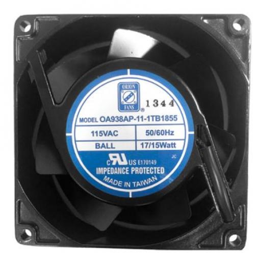 RS PRO Axiální ventilátor, řada: OA938, průtok vzduchu: 93.4 m³/h 15 W 230V ac IP55 92 mm 92mm 38 mm
