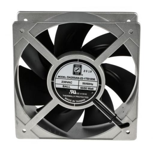 RS PRO Axiální ventilátor, řada: OA205, průtok vzduchu: 1002.4 m³/h 80 W 230V ac 0.24 A IP56 205 mm 205mm 72 mm