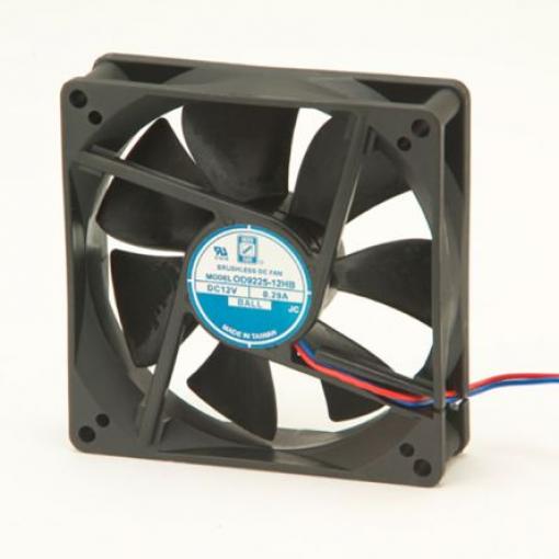 RS PRO Axiální ventilátor, řada: OD9225, průtok vzduchu: 90 m³/h 3 W 12 V dc 240 mA IP55 92 mm 92 mm 25 mm