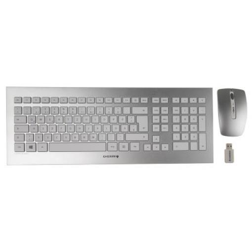 Sada klávesnice a myši, model: DW 8000, Bílá Bezdrátové QWERTZ (němčina) Standardní, USB Cherry