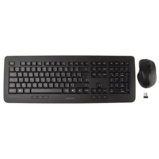 Sada klávesnice a myši, Černá Bezdrátová AZERTY (Francie) Standardní, USB Cherry