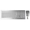 Sada klávesnice a myši, Stříbrná Bezdrátová QWERTY (Velká Británie) Standardní, USB Cherry