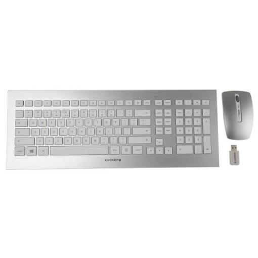 Sada klávesnice a myši, model: DW 8000, Stříbrná Bezdrátové Qwerty Standardní, USB Cherry