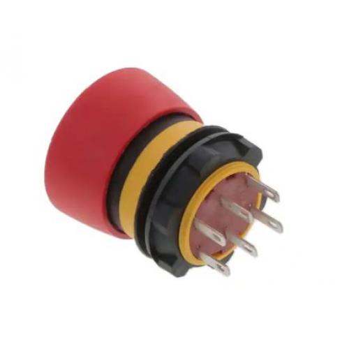 EAO 84 Uvolnění kroucením Osvětlené Tlačítko nouzového vypínače Montáž do panelu 22 mm 2 NC IP65
