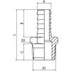 Přípojka hadicová Adaptér, Niklovaná mosaz, vnitřní průměr hadice: 10 mm (vnitřní prům.), pracovní tlak: 75 bar RS PRO