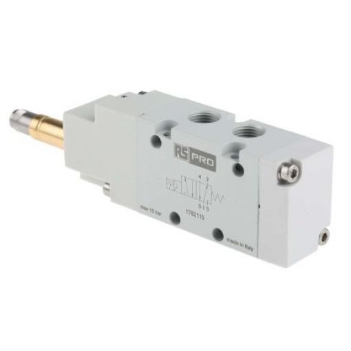 Pneumatický solenoidový ventil 5/2 monostabilní, řada: 01V G Solenoid, max. průtok: 740 NL/min RS PRO
