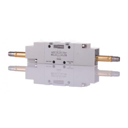 Pneumatické elektromagnetické ventily G 1/8 5/3 PC Solenoid Montáž na základnu, max. průtok: 740NL/min RS PRO