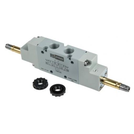 Pneumatický solenoidový ventil 5/3 PC, řada: 01V G Solenoid, max. průtok: 1200 NL/min RS PRO