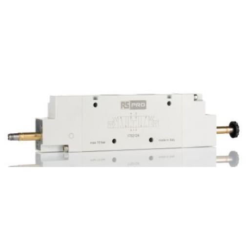 Pneumatický solenoidový ventil 5/3 PC, řada: 01V G Solenoid, max. průtok: 5000 NL/min RS PRO