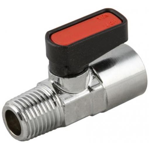 Mikroventil, řada: GHILUX 6400 barva Červená Držadlo R 3/8 ISO 7.1, DIN 2999, ISO 228, BS 21, materiál tělesa: Mosaz III