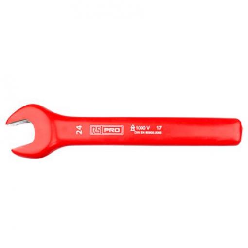 Klíč s otevřeným koncem Splňuje normu VDE/1000V Metrické Bezpečná výška, celková délka: 225 mm RS PRO
