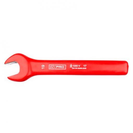 Klíč s otevřeným koncem Splňuje normu VDE/1000V Metrické Bezpečná výška, celková délka: 175 mm RS PRO