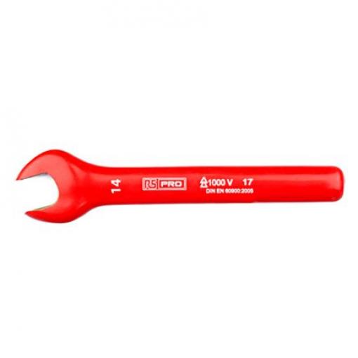 Klíč s otevřeným koncem Splňuje normu VDE/1000V Metrické Bezpečná výška, celková délka: 145 mm RS PRO