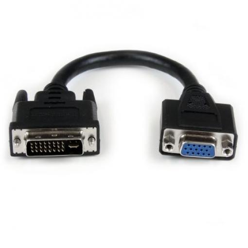 StarTech.com, A: Vnější, B: Vnitřní 203 mm Kabel adaptéru Kabel DVI, Černá, Polyvinylchlorid