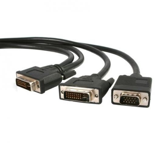 DVI-I male to DVI-D male + VGA male spli