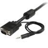 StarTech.com, A: Vnější Stereo jack 3,5 mm, VGA, B: Vnější VGA, 3,5 mm mini jack Kabel VGA 5 m, Černá