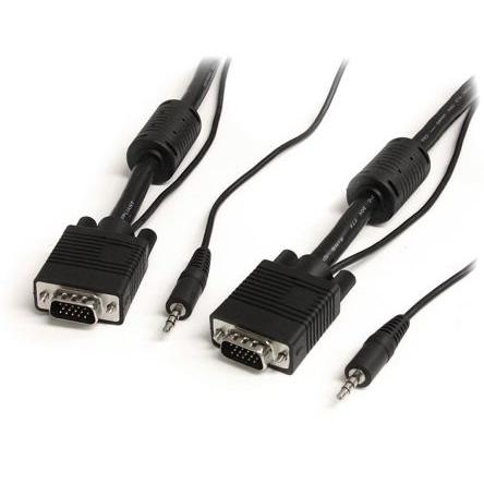 StarTech.com, A: Vnější Stereo jack 3,5 mm, VGA, B: Vnější VGA, 3,5 mm mini jack Kabel VGA 5 m, Černá