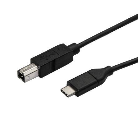 StarTech.com Kabel USB do zásuvky IC Vnější, řada: USB2, A: USB typu C, 3 m Vnější, Černá, B: USB B