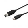 StarTech.com Kabel USB do zásuvky IC Vnější, A: USB typu C, 500 mm Vnější, Černá, B: USB B