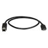 StarTech.com Kabel USB do zásuvky IC Vnější, A: USB typu C, 500 mm Vnější, Černá, B: USB B