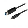 StarTech.com Kabel USB do zásuvky IC Vnější, A: USB typu C, 1 m Vnější, Černá, B: USB B